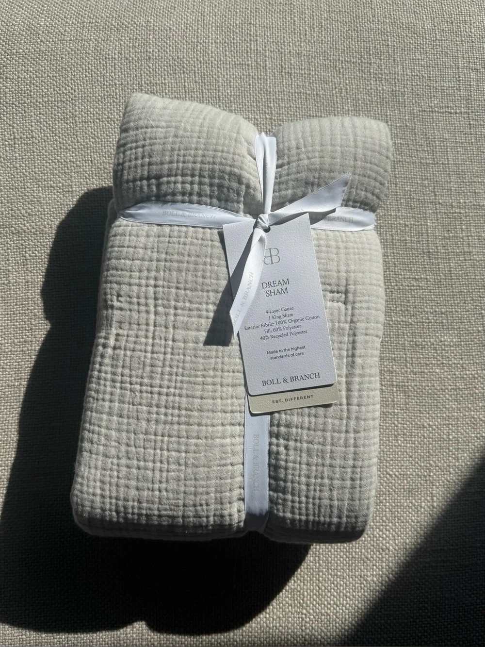 Boll & Branch Dream Comforter Sham King NWT